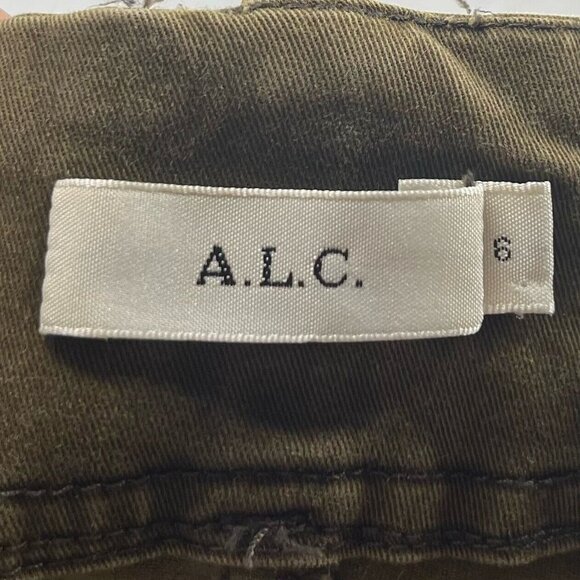 ALC Jeans Womens Size 6 Low Rise Skinny Ankle Stretch Cotton Khaki Olive Green - Picture 7 of 11